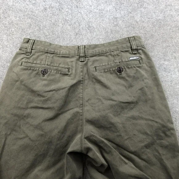 Eddie Bauer Shorts Mens 32 Green Chino Flat Front Casual Summer 11 Inseam - Picture 7 of 10